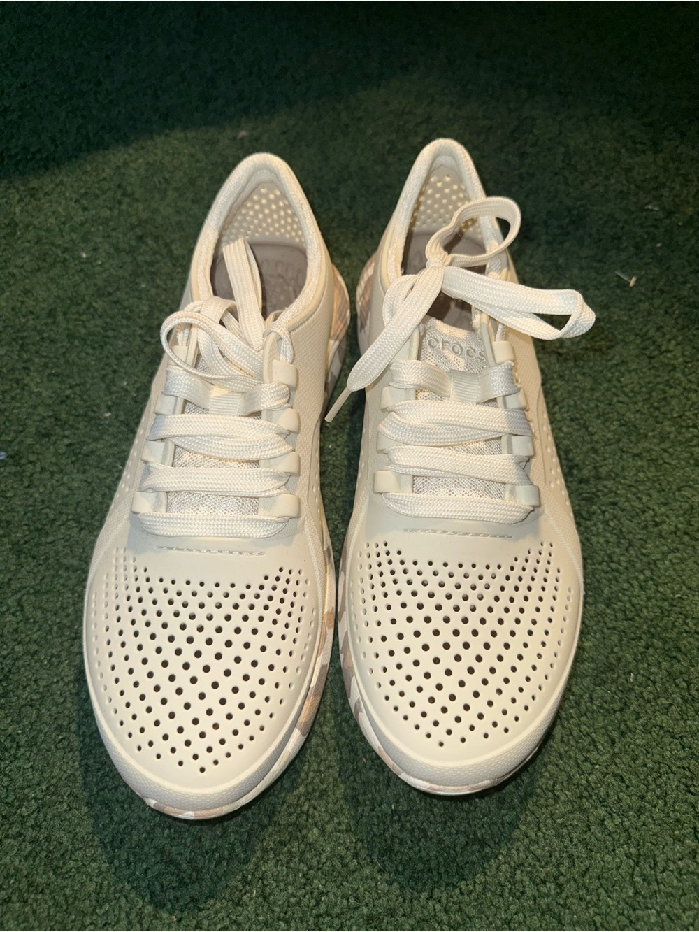 CROCS Women's Perforated Lace-Up Sneakers in White